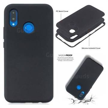 Matte PC + Silicone Shockproof Phone Back Cover Case for Huawei Nova 3i - Black