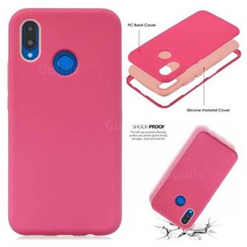 Matte PC + Silicone Shockproof Phone Back Cover Case for Huawei Nova 3i - Red