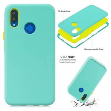 Matte PC + Silicone Shockproof Phone Back Cover Case for Huawei Nova 3i - Baby Blue
