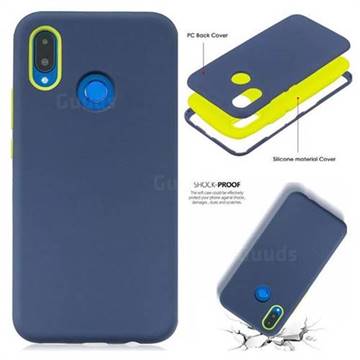 Matte PC + Silicone Shockproof Phone Back Cover Case for Huawei Nova 3i - Dark Blue