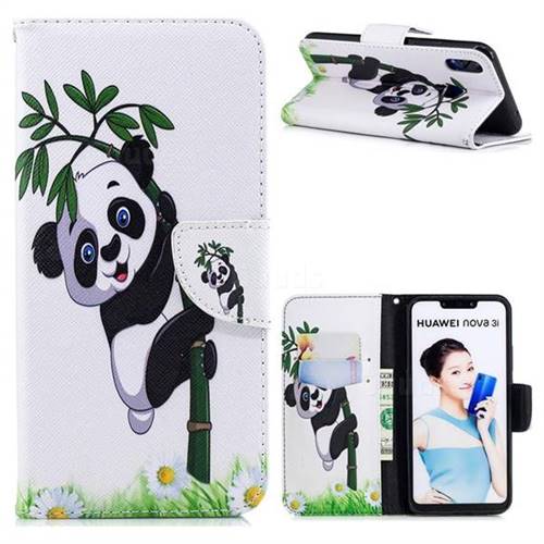 Bamboo Panda Leather Wallet Case for Huawei Nova 3i