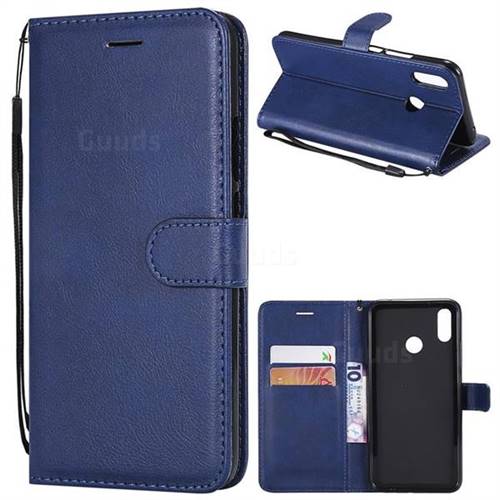 Retro Greek Classic Smooth PU Leather Wallet Phone Case for Huawei Nova 3i - Blue