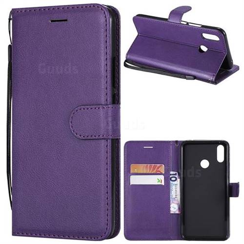 Retro Greek Classic Smooth PU Leather Wallet Phone Case for Huawei Nova 3i - Purple