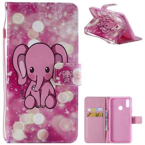 Pink Elephant PU Leather Wallet Case for Huawei Nova 3i