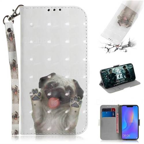 Pug Dog 3D Painted Leather Wallet Phone Case for Huawei Nova 3i
