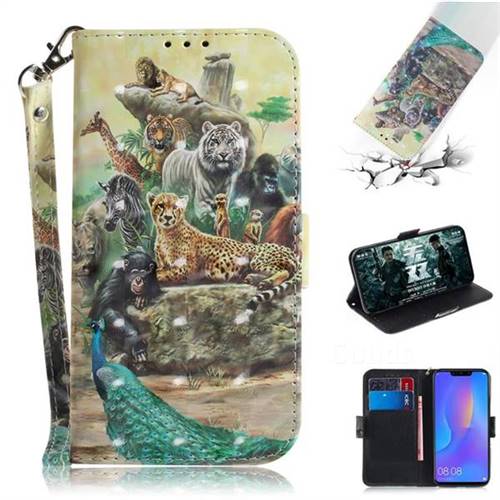 Beast Zoo 3D Painted Leather Wallet Phone Case for Huawei Nova 3i