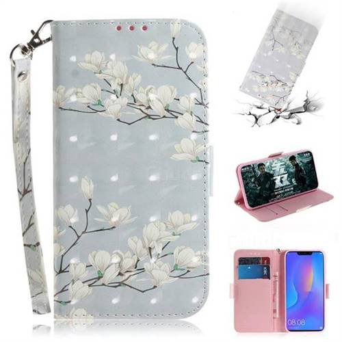 Magnolia Flower 3D Painted Leather Wallet Phone Case for Huawei Nova 3i