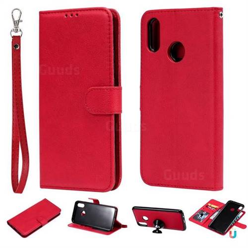 Retro Greek Detachable Magnetic PU Leather Wallet Phone Case for Huawei Nova 3i - Red