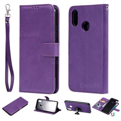 Retro Greek Detachable Magnetic PU Leather Wallet Phone Case for Huawei Nova 3i - Purple