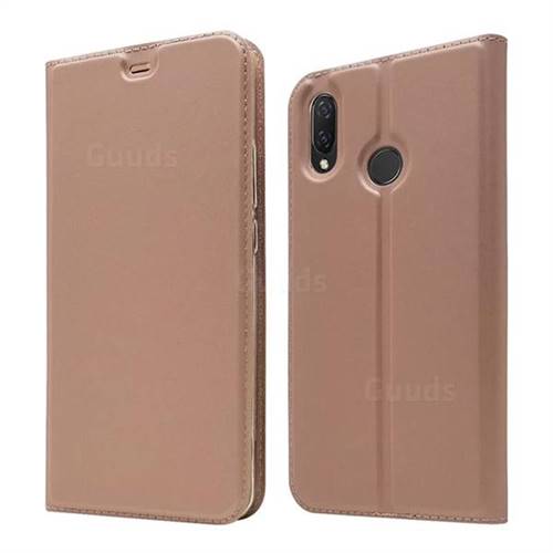 Ultra Slim Card Magnetic Automatic Suction Leather Wallet Case for Huawei Nova 3i - Rose Gold