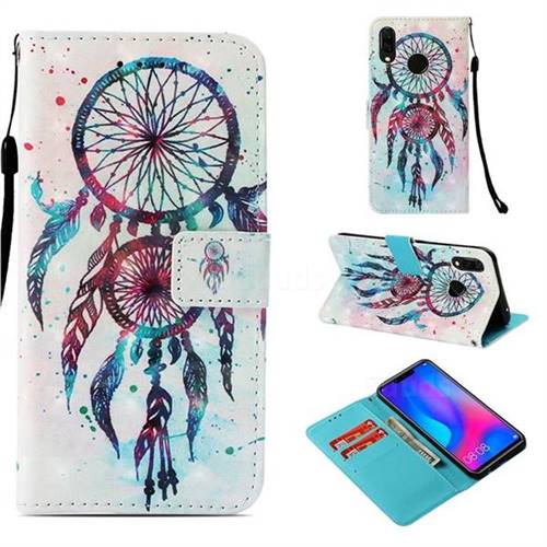 ColorDrops Wind Chimes 3D Painted Leather Wallet Case for Huawei Nova 3i