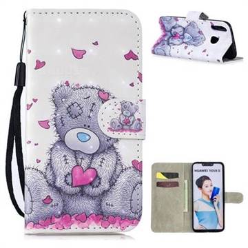 Love Panda 3D Painted Leather Wallet Phone Case for Huawei Nova 3i