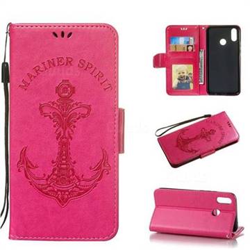 Embossing Mermaid Mariner Spirit Leather Wallet Case for Huawei Nova 3i - Rose