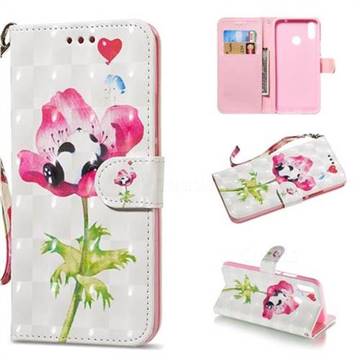Flower Panda 3D Painted Leather Wallet Phone Case for Huawei Nova 3i