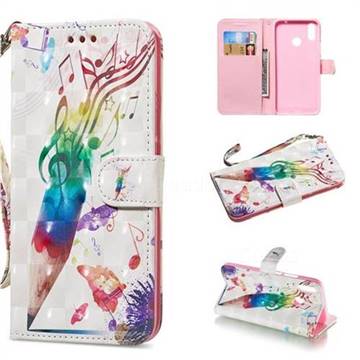 Music Pen 3D Painted Leather Wallet Phone Case for Huawei Nova 3i