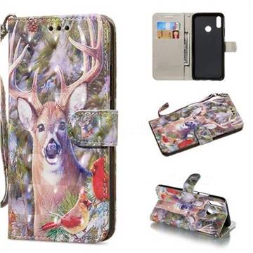 Elk Deer 3D Painted Leather Wallet Phone Case for Huawei Nova 3i
