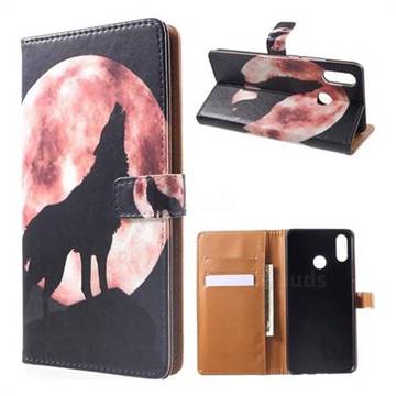 Moon Wolf Leather Wallet Case for Huawei Nova 3i