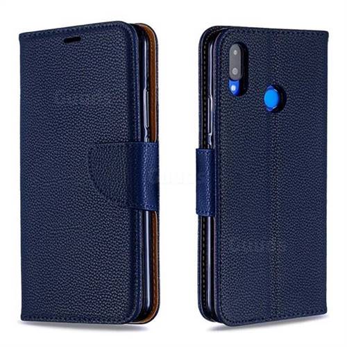 Classic Luxury Litchi Leather Phone Wallet Case for Huawei Nova 3i - Blue