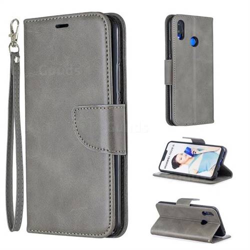 Classic Sheepskin PU Leather Phone Wallet Case for Huawei Nova 3i - Gray