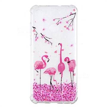 Cherry Flamingo Anti-fall Clear Varnish Soft TPU Back Cover for Huawei nova 4
