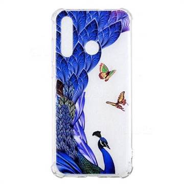 Peacock Butterfly Anti-fall Clear Varnish Soft TPU Back Cover for Huawei nova 4