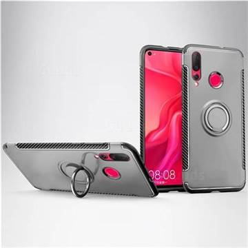 Armor Anti Drop Carbon PC + Silicon Invisible Ring Holder Phone Case for Huawei nova 4 - Silver