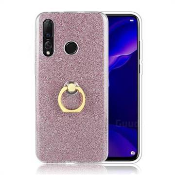 Luxury Soft TPU Glitter Back Ring Cover with 360 Rotate Finger Holder Buckle for Huawei nova 4 - Pink