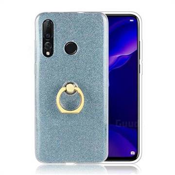 Luxury Soft TPU Glitter Back Ring Cover with 360 Rotate Finger Holder Buckle for Huawei nova 4 - Blue