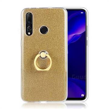 Luxury Soft TPU Glitter Back Ring Cover with 360 Rotate Finger Holder Buckle for Huawei nova 4 - Golden