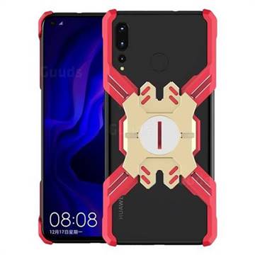 Heroes All Metal Frame Coin Kickstand Car Magnetic Bumper Phone Case for Huawei nova 4 - Red