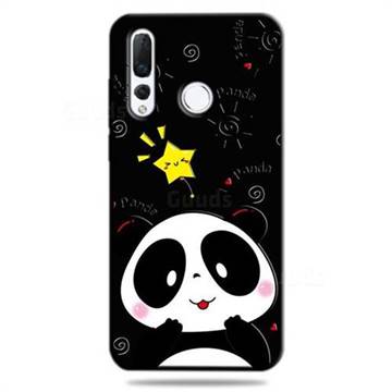 Cute Bear 3D Embossed Relief Black TPU Cell Phone Back Cover for Huawei nova 4