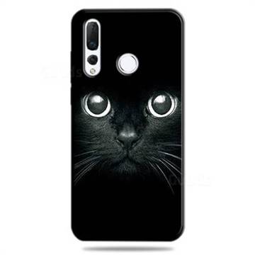 Bearded Feline 3D Embossed Relief Black TPU Cell Phone Back Cover for Huawei nova 4