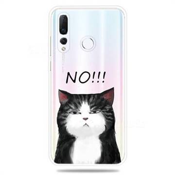 Cat Say No Clear Varnish Soft Phone Back Cover for Huawei nova 4