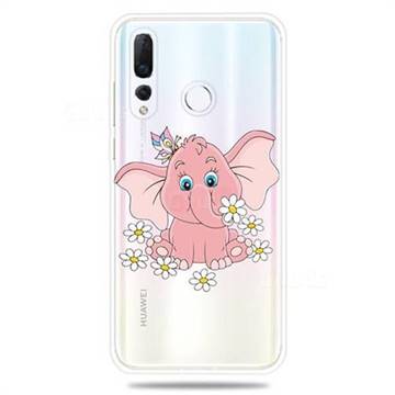 Tiny Pink Elephant Clear Varnish Soft Phone Back Cover for Huawei nova 4