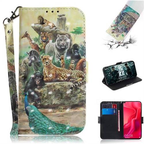Beast Zoo 3D Painted Leather Wallet Phone Case for Huawei nova 4