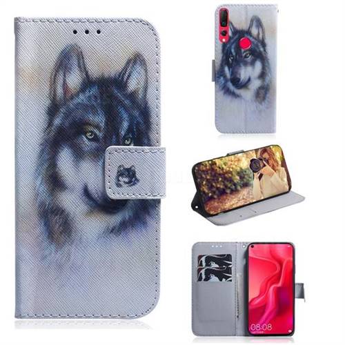 Snow Wolf PU Leather Wallet Case for Huawei nova 4