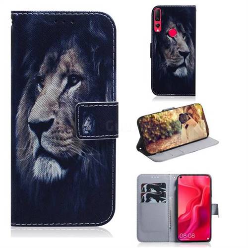 Lion Face PU Leather Wallet Case for Huawei nova 4