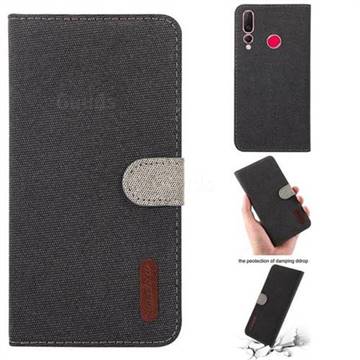 Linen Cloth Pudding Leather Case for Huawei nova 4 - Black