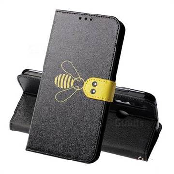 Silk Texture Bee Pattern Leather Phone Case for Huawei nova 4 - Black
