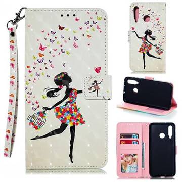 Flower Girl 3D Painted Leather Phone Wallet Case for Huawei nova 4