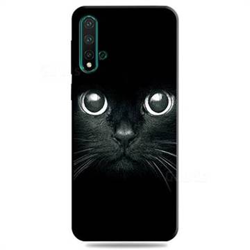 Bearded Feline 3D Embossed Relief Black TPU Cell Phone Back Cover for Huawei Nova 5 / Nova 5 Pro