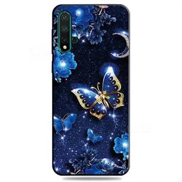 Phnom Penh Butterfly 3D Embossed Relief Black TPU Cell Phone Back Cover for Huawei Nova 5 / Nova 5 Pro