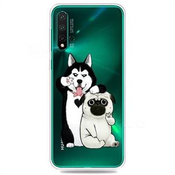 Selfie Dog Clear Varnish Soft Phone Back Cover for Huawei Nova 5 / Nova 5 Pro