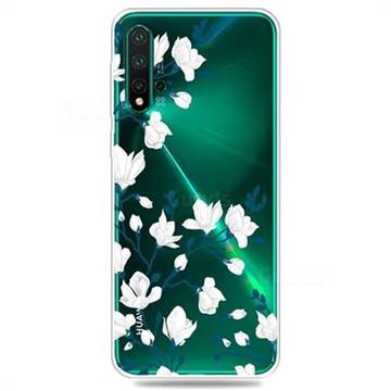 Magnolia Flower Clear Varnish Soft Phone Back Cover for Huawei Nova 5 / Nova 5 Pro