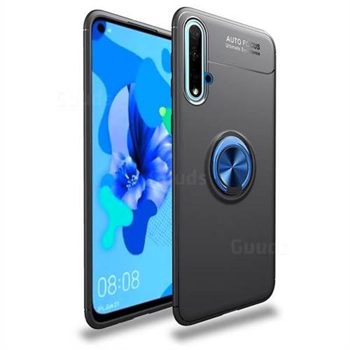 Auto Focus Invisible Ring Holder Soft Phone Case for Huawei Nova 5 / Nova 5 Pro - Black Blue