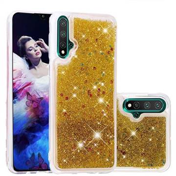 Dynamic Liquid Glitter Quicksand Sequins TPU Phone Case for Huawei Nova 5 / Nova 5 Pro - Golden