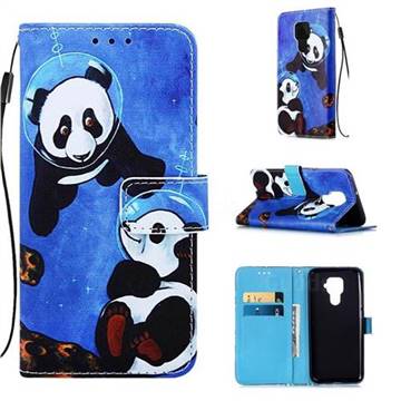 Undersea Panda Matte Leather Wallet Phone Case for Huawei Nova 5 / Nova 5 Pro