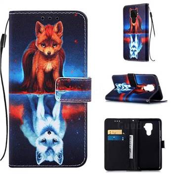 Water Fox Matte Leather Wallet Phone Case for Huawei Nova 5 / Nova 5 Pro