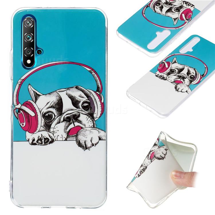 Headphone Puppy Noctilucent Soft TPU Back Cover for Huawei nova 5T
