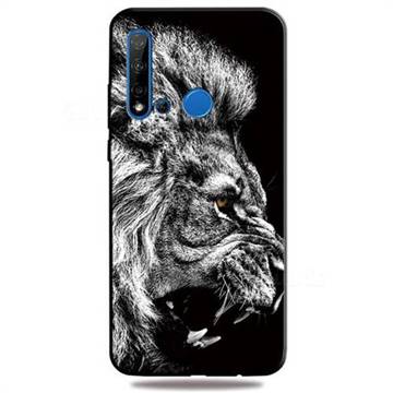 Lion 3D Embossed Relief Black TPU Cell Phone Back Cover for Huawei nova 5i